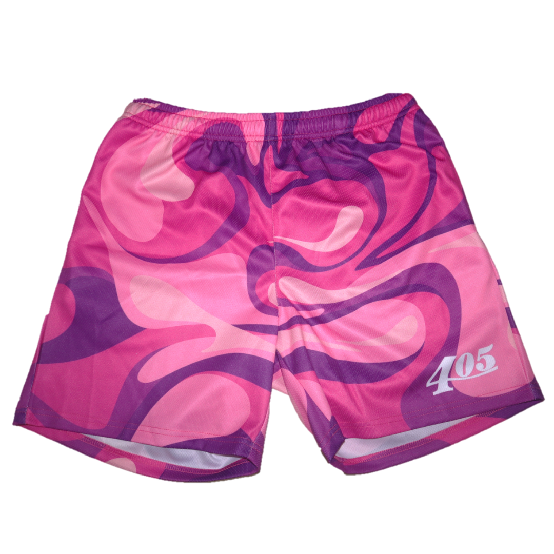 mesh shorts pink